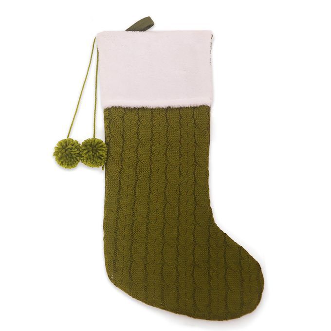 Christmas Stocking Sock Candy Gift Bag Container Tree-Green