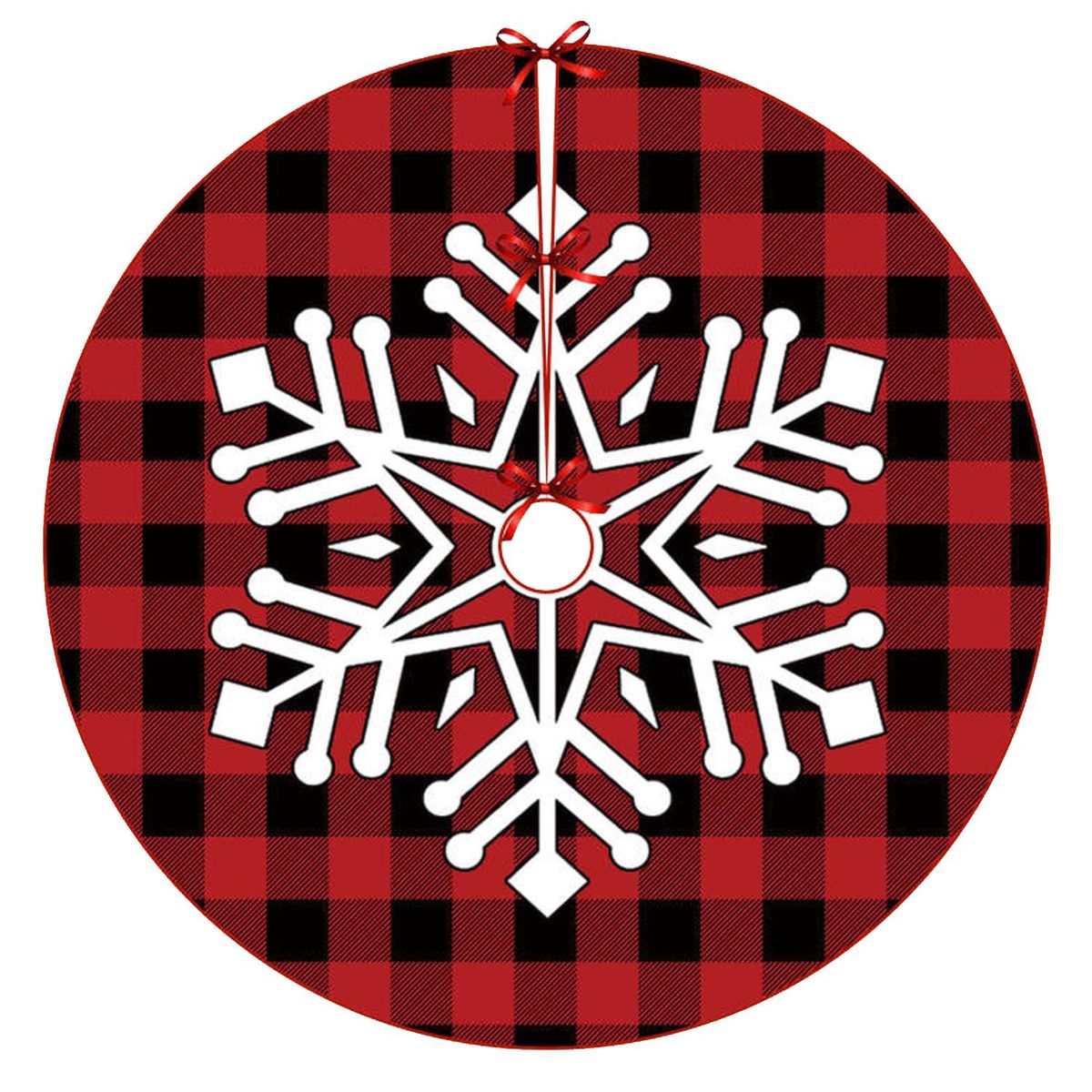 Christmas Tree Skirt 60 inch - White Snow Tree Skirt - Xmas Tree Ornaments