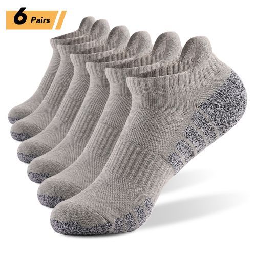 6 Pairs Sports Ankle Socks  Athletic Low-cut Socks Thick-L
