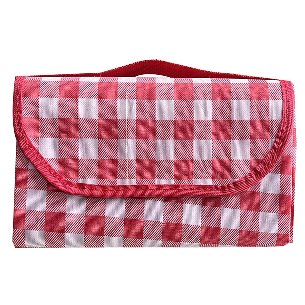Waterproof Plaid Picnic Blanket Foldable Outdoor Mat Red