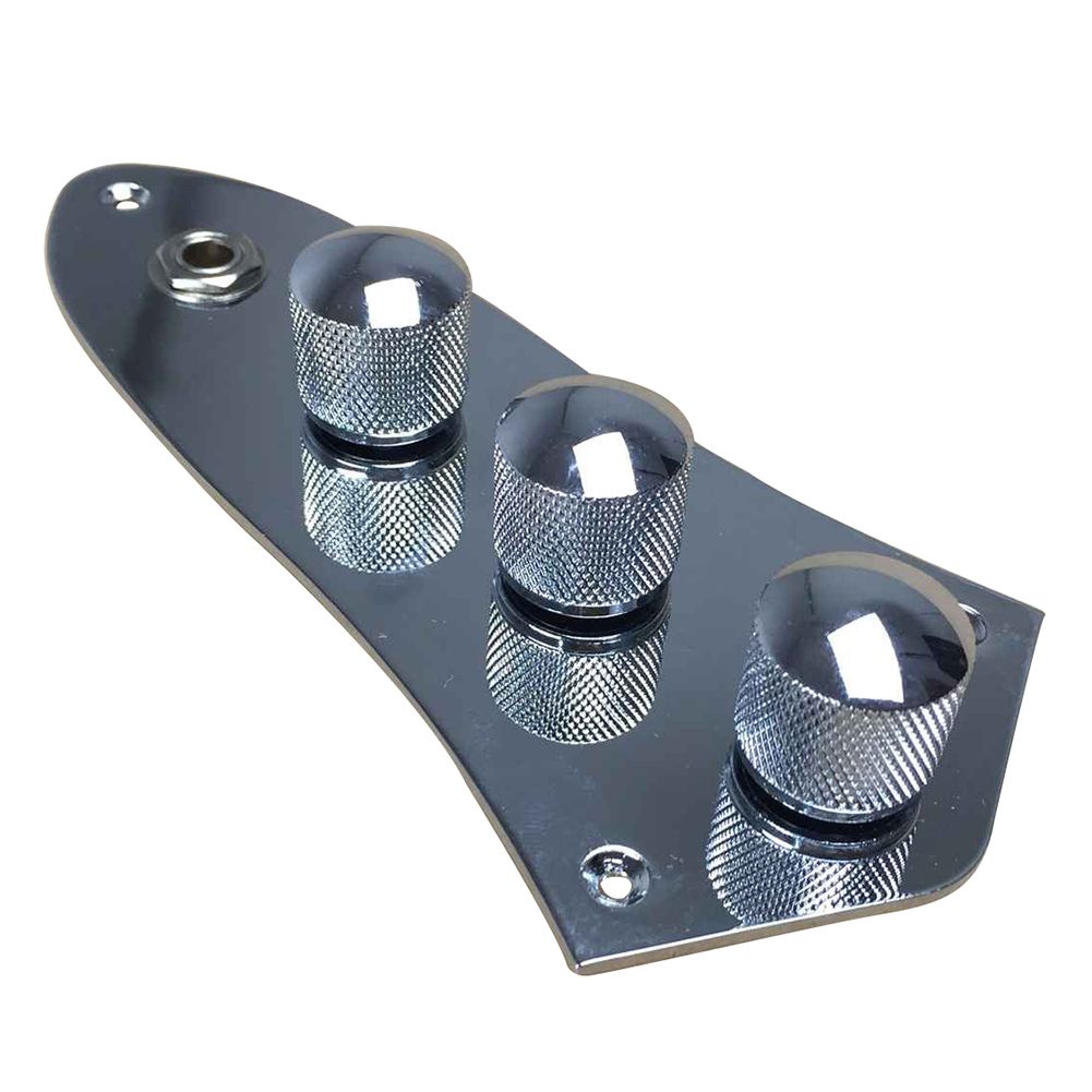 1 Piece 3 Bands Active Passive Preamp Jazz Bass Control Plate Assembly Knobs Pots