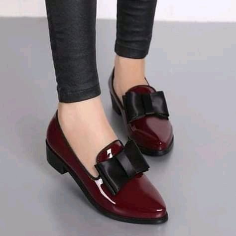 Women Casual Comfortable Pointed Toe Oxford Flat Shoes _wine