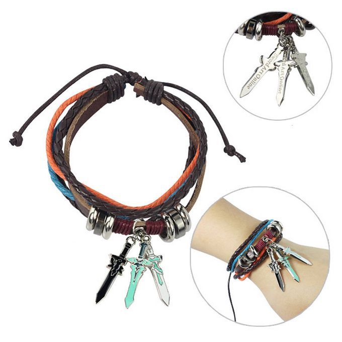 Leather  Art Online Anime Asuna Kirito  Bracelet Cosplay
