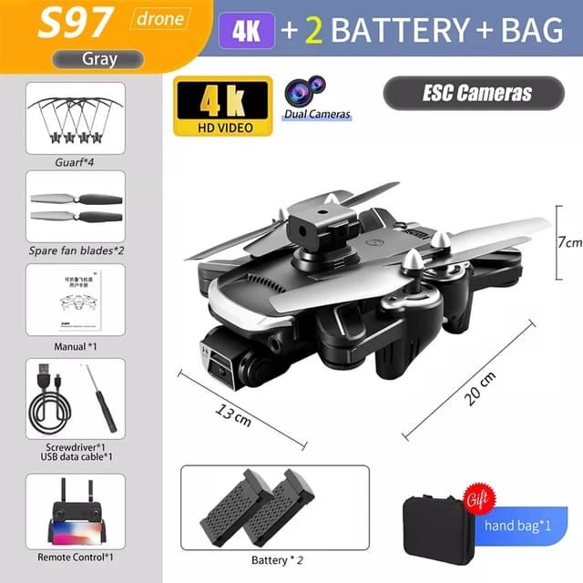 2022 Drone FPV 4k HD WiFi Dual Camera Obstacle Avoidance Drones With 2 Batteries