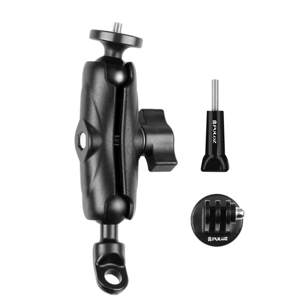 PULUZ PU702B Motorbike Rear-view Mirror Mount Bracket Motorcycle Sports Camera Holder 1/4 Inch Screw with Sports Camera Mounting Adapter Replacement for GoPro Hero 11/10/9/8 INSTA360  ONE/ X2/ X3/GO2