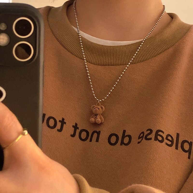 Ladies Female Necklace Women Necklaces Brown Bear