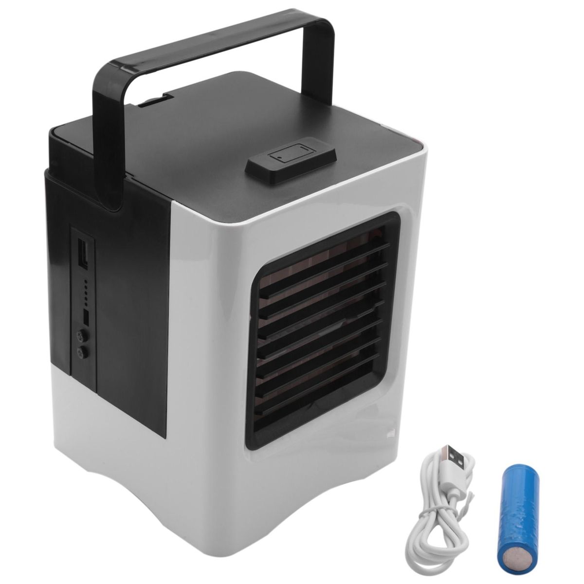 Air Conditioner Fan, 4 In 1 Small Personal Usb Air Cooler Mini Air Purifier Humidifier With Led Lights, Air Cooler Desk Fan Cooling With Portable Handle For Home Room Office