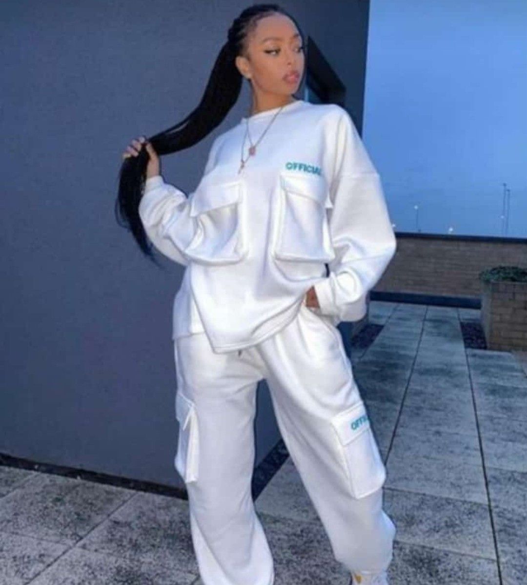 White Sweatshirt And Joggers