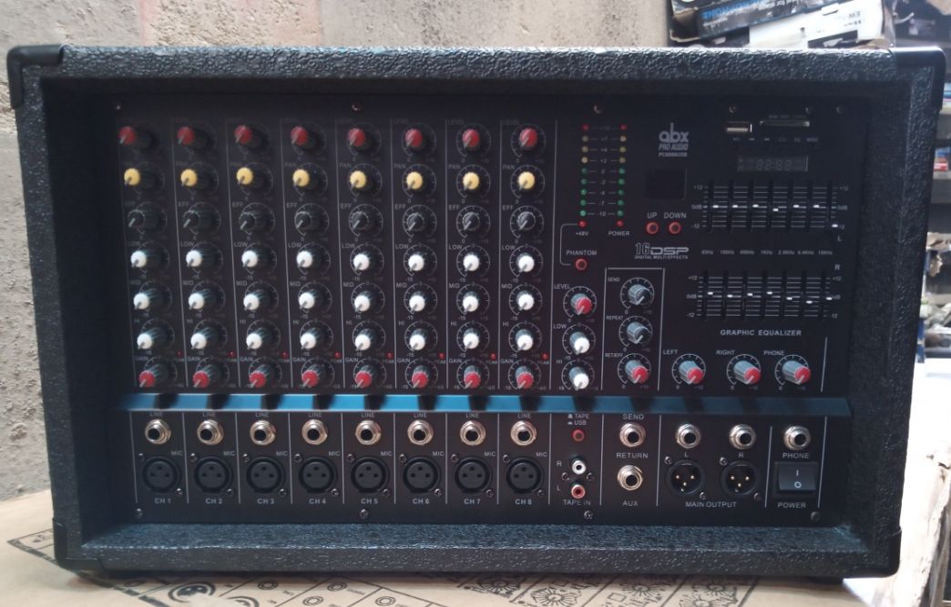 8 Channel Mixer With In-built Amplifier, EQ, USB,