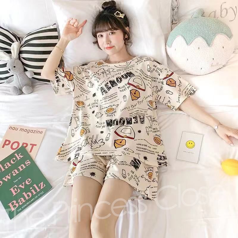 G05 2 Pieces Night Sleepwear Homewear Set-Multi