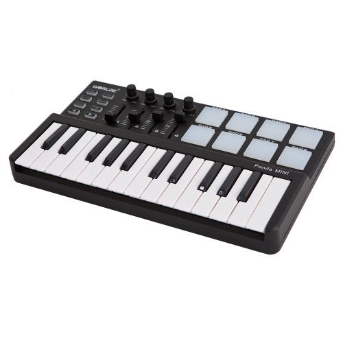 Worlde Mini 25-Key USB Keyboard And Drum Pad MIDI Controller