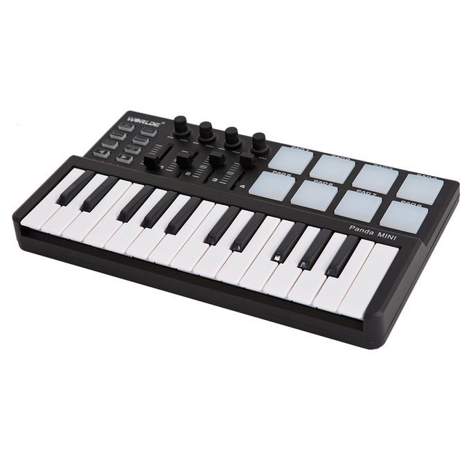 Mini 25-Key Keyboard And Drum Pad MIDI Controller