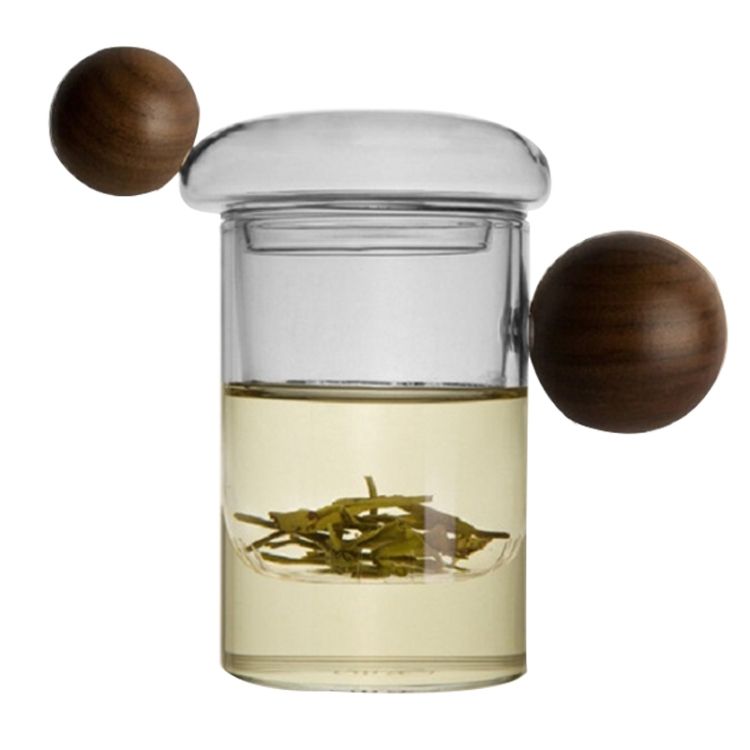 Teacups Glass Wooden Handle Tea Cup, Style:Jupiter Cup 7A