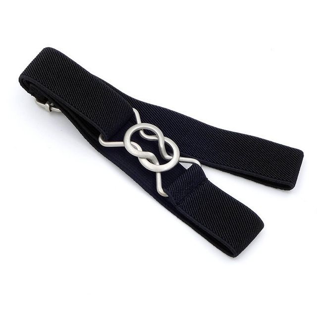 Candy-colored 8-Character Clasp Elastic Braided Belt For Children(Black)