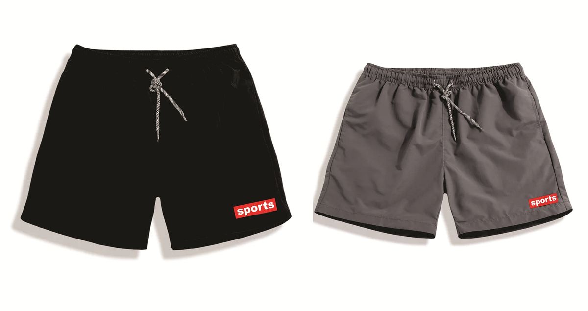 SET OF TWO(2) URBAN SPORTY SHORT (BLACK,GREY)