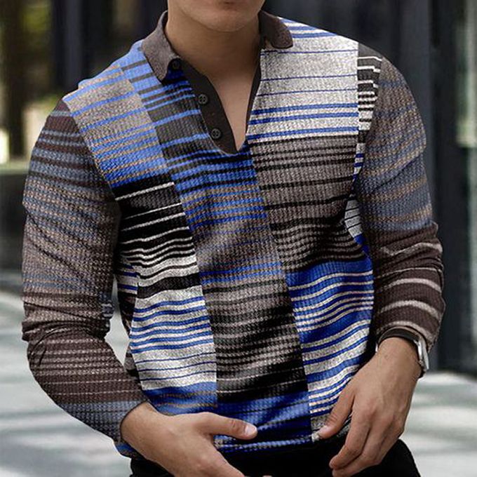 Men's Slim Fit Polo Long Sleeve - Multicoloured