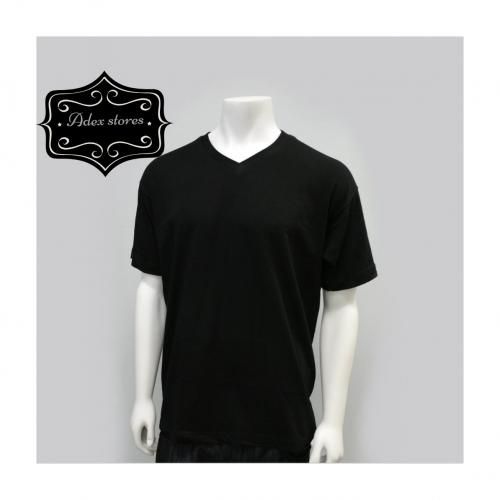 Plain V-Neck Black Shirt