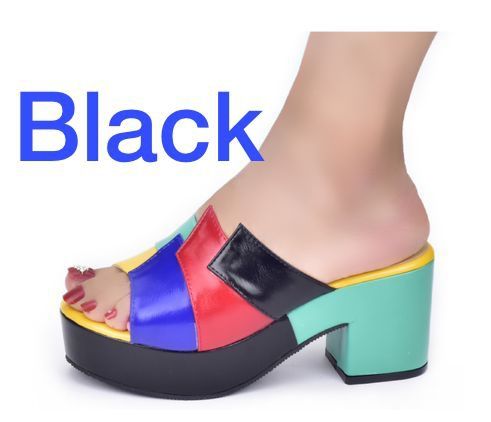 All Time Ladies Wedge Sandals-Black
