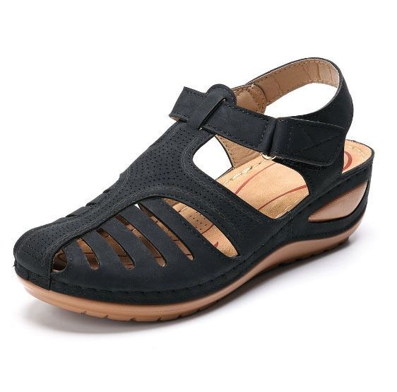 New Summer Women Wedge Sandals Premium Orthopedic Open Toe Sandals Vintage Anti-slip Leather Casual Female Platform Retro Shoes