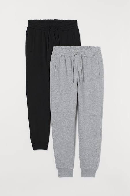 Pack Of 2 Bulk Joggers Sweatpants- Black & Light Grey