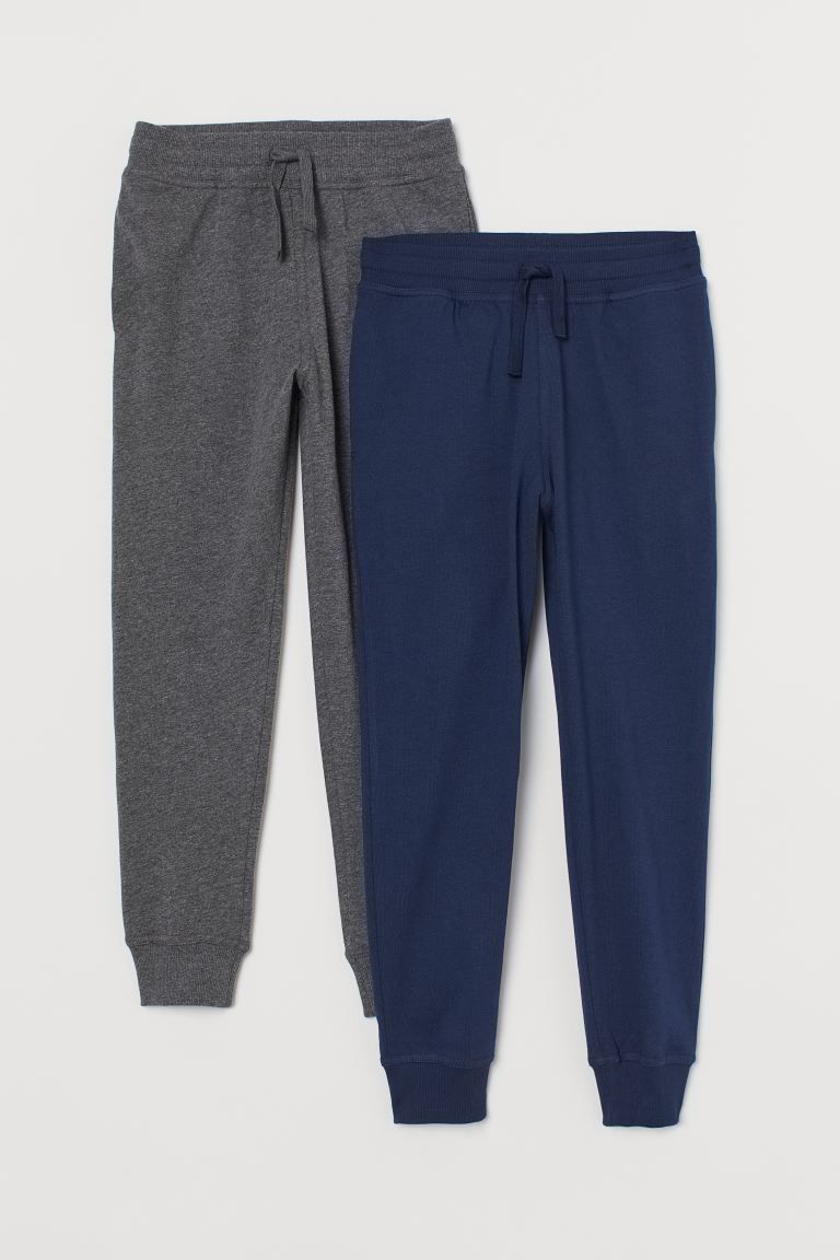 Pack Of 2 Bulk Joggers Sweatpants- Dark Grey & Navy Blue