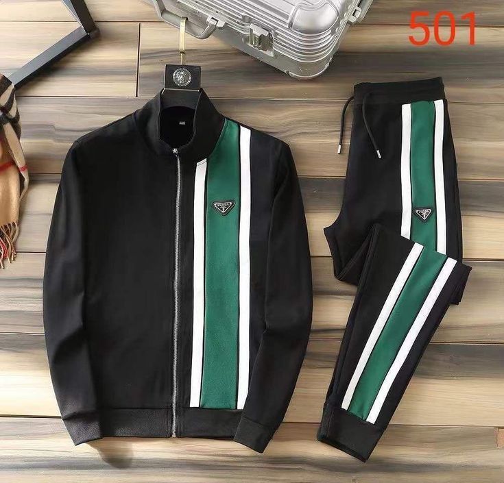 Black Patched Green Sweatshirt And Jogger