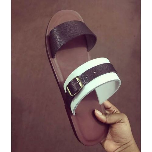 BW- Classy Brown White Male Slippers