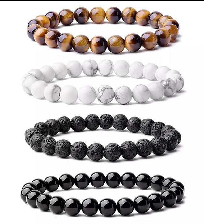 Four Sets Lava  Beads Bracelet