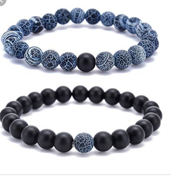 Black And Blue Sunset Matt's Bead Bracelet