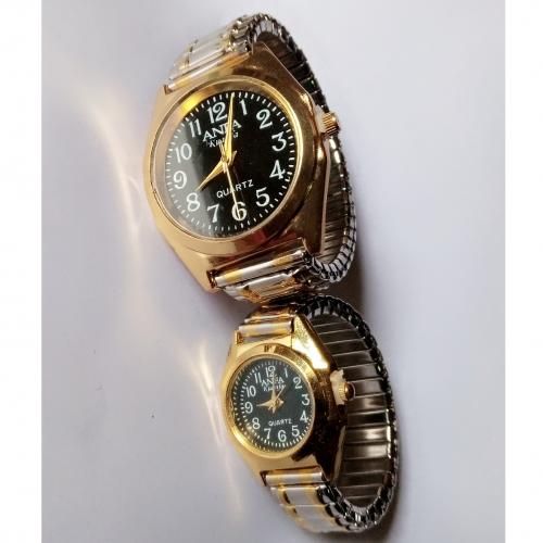 2in1 Adult/Teen /Baby Gold Steel Chain Wristwatch