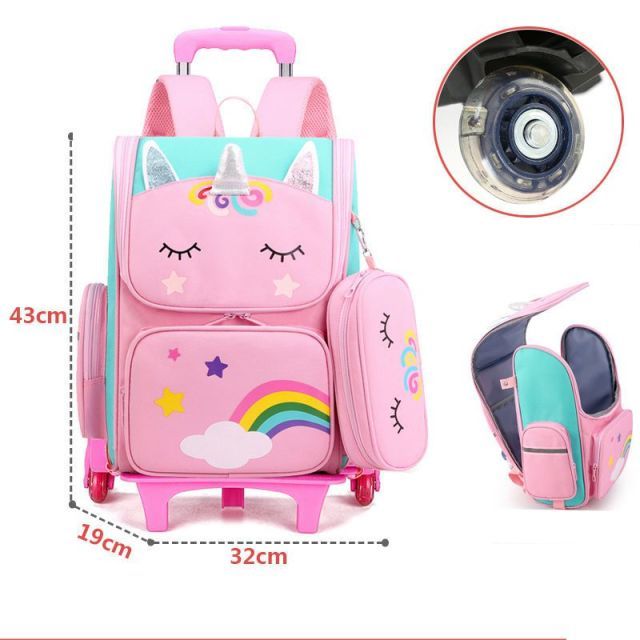 School Wheeled Backpack Set Trolley Bag Backpack Bags