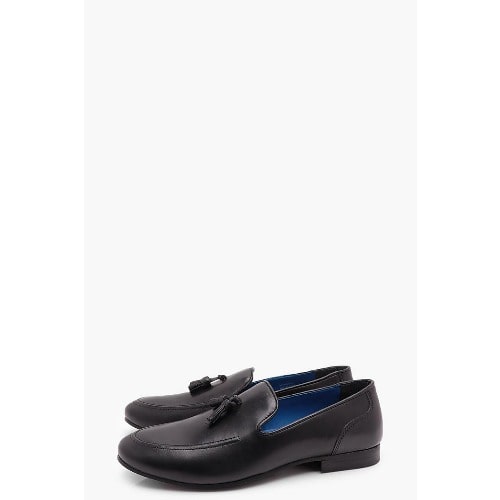 Leather Tassel Loafers - Black