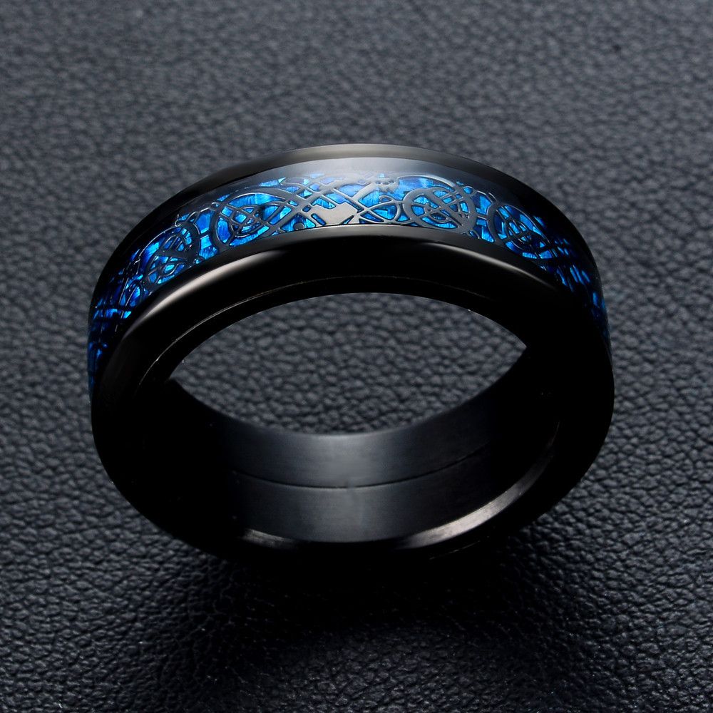 Titanium Couple Ring Plated Blue Alloy Men Rings For Women