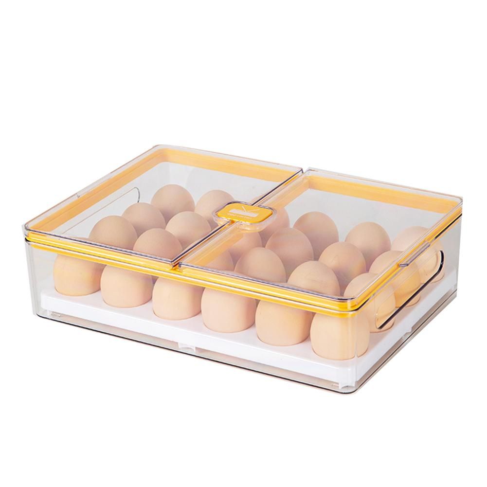Kitchen Egg Box with Lid Refrigerator - Storage Yellow