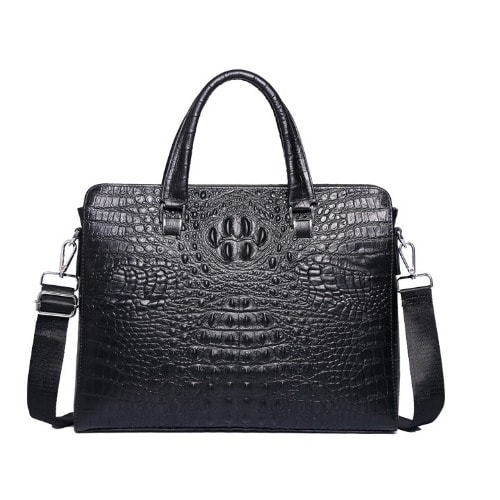 Crocodile Pattern Briefcase Cowhide Men's Leather Bag
