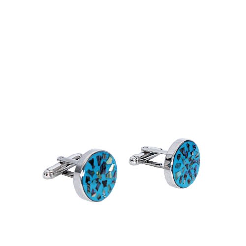 Steel Detailed Cufflink In Rainbow Colour Mc3169
