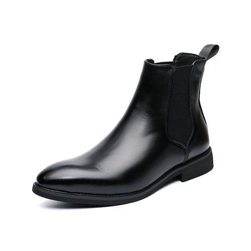 38-48 Men Ankle Martin Chelsea Boots Leather Formal Business Shoes Slip-on