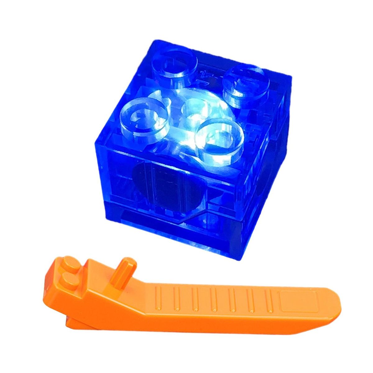 Building Block Toy Light Up Building Block Brick Blue