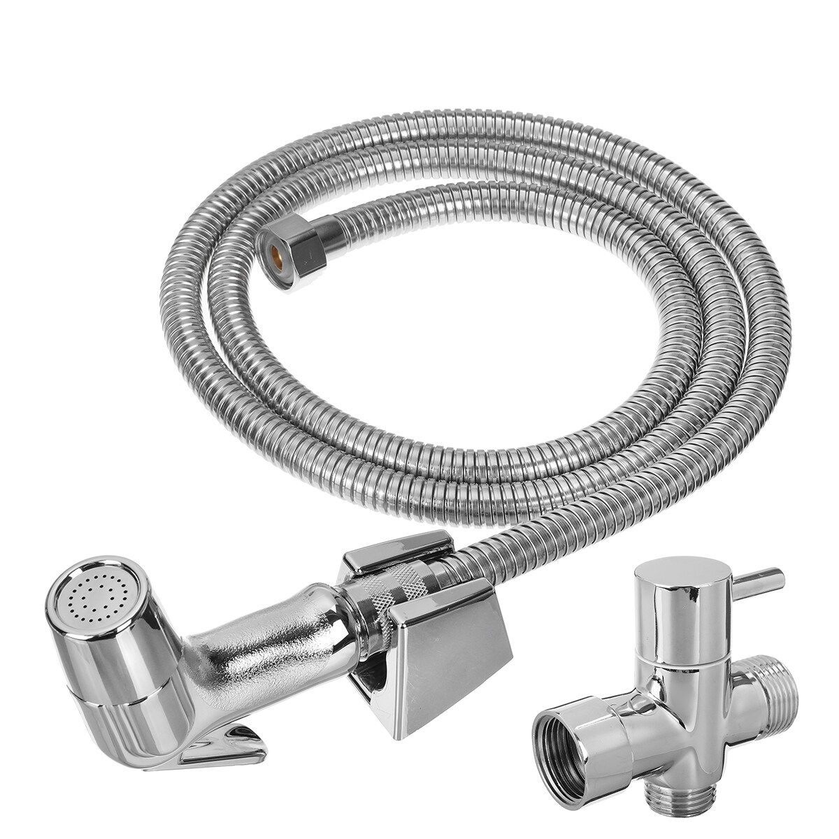 Stainless Steel Toilet Hand Held Bidet Faucet Sprayer Set For Bathroom Cleaning Sprinkler Hose Base 0.8 Water Separator