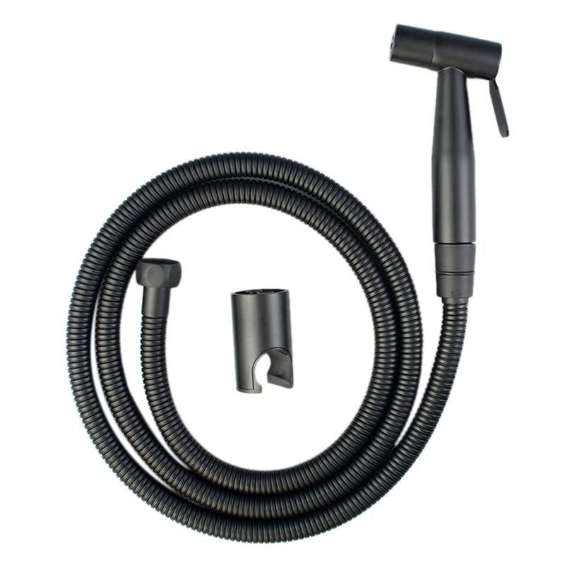 Black Handheld Toilet Sprayer Stainless Steel Bathroom