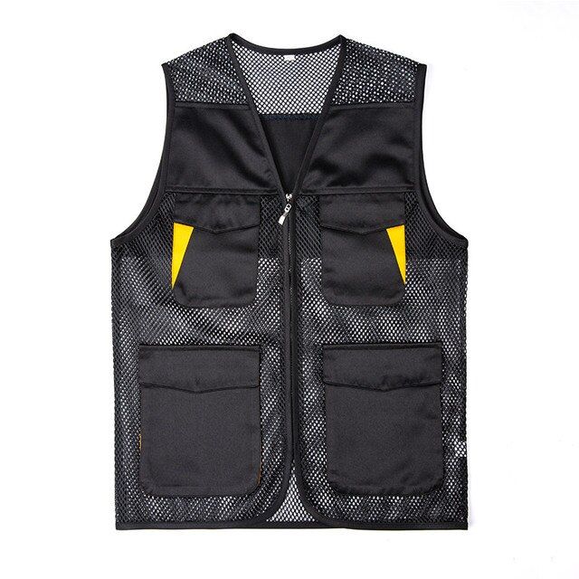 High Visibility Reflective Vest Volunteer Worker Running Mesh Black Jacket