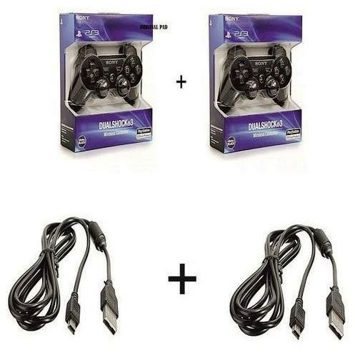 PS3 Controller + Charging Cord Bundle Pair-2 Pieces