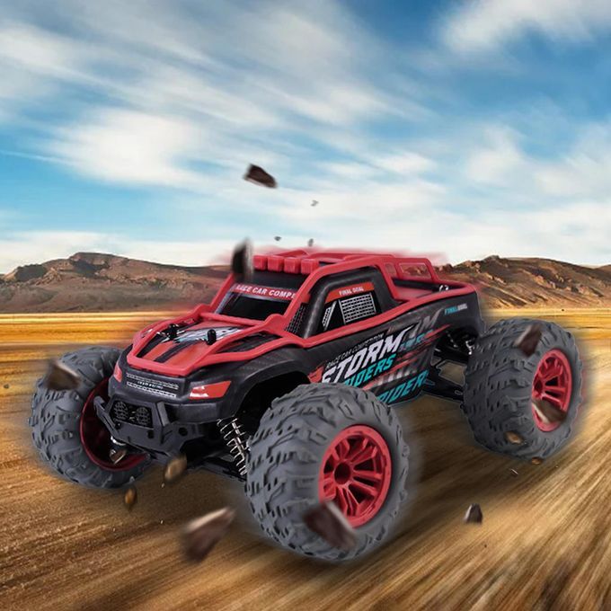 4WD RC Monster Truck Off-Road Vehicle 2.4G Remote Control Style 2 Red