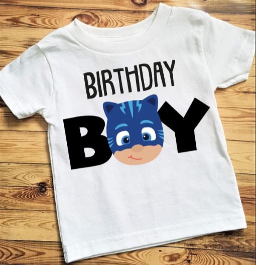 PJ Mask Birthday Boy Children T-Shirt- White