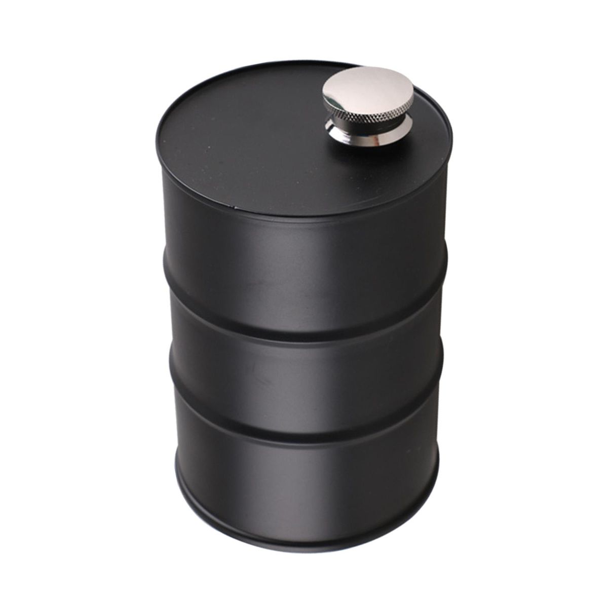 Oil Bucket Hip Flask 304 Stainless Steel Water Container Bottle Black