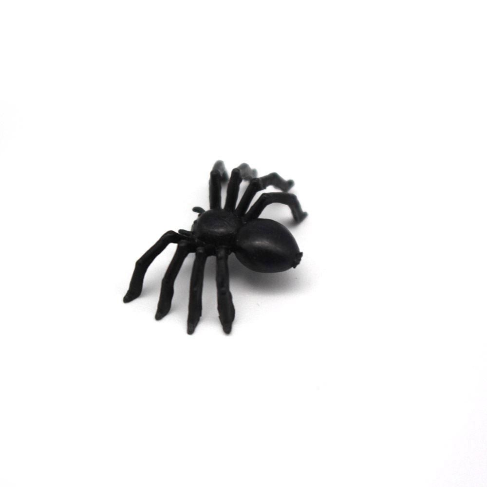 50x Plastic Black Spider Trick Toy Halloween Haunted House