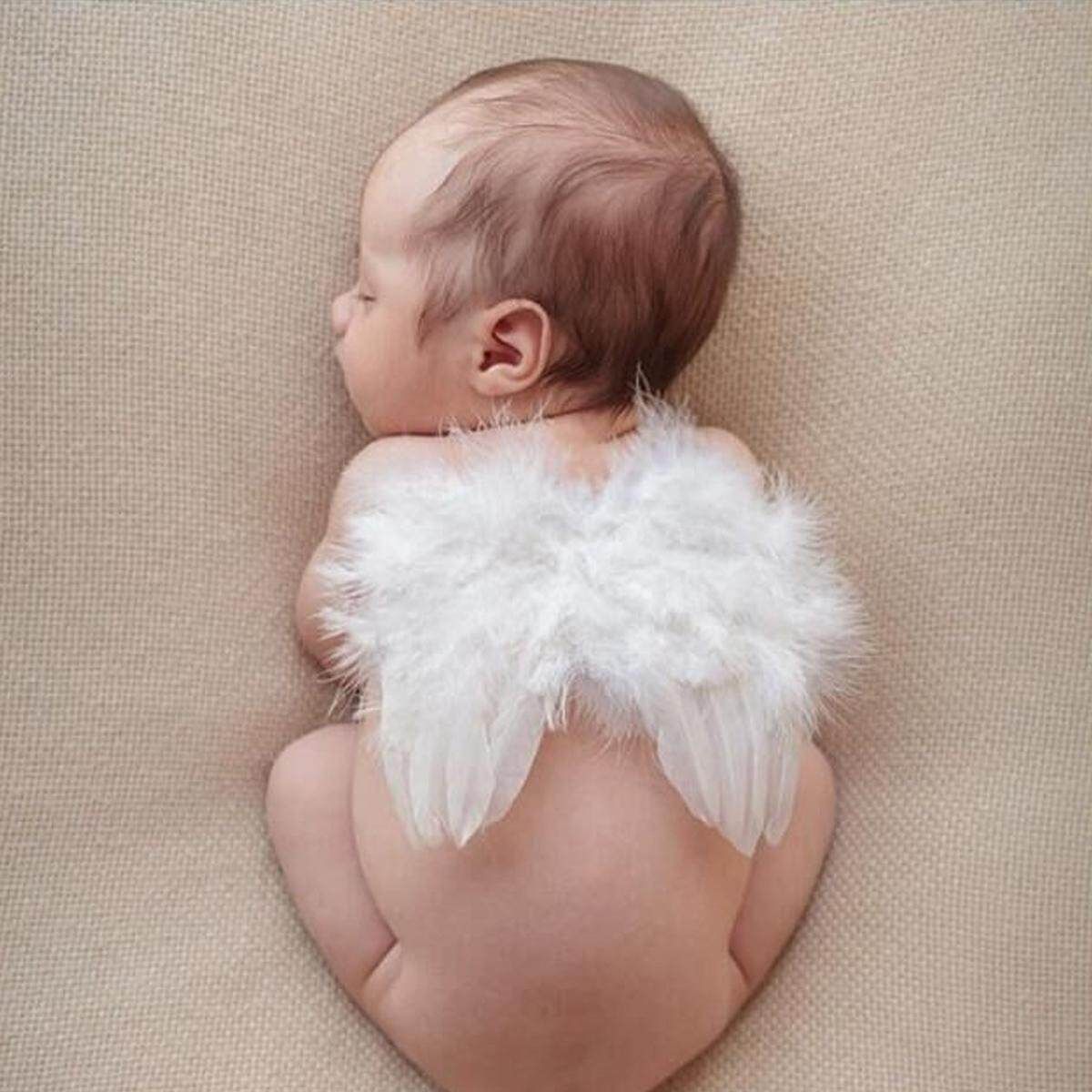 Baby Photography Props / Girls Boys Newborn Baby Gold Angel Wings Leaf Headband Photo Photography Props Aqua