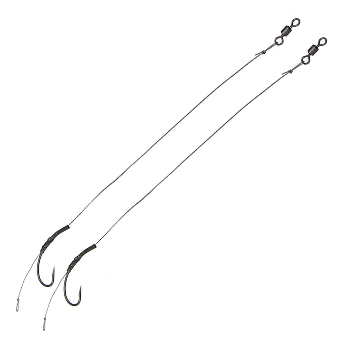 Carp Terminal Tackle Rigs Ring Swivels Lead Clips Set With Hook - 4 Size Two