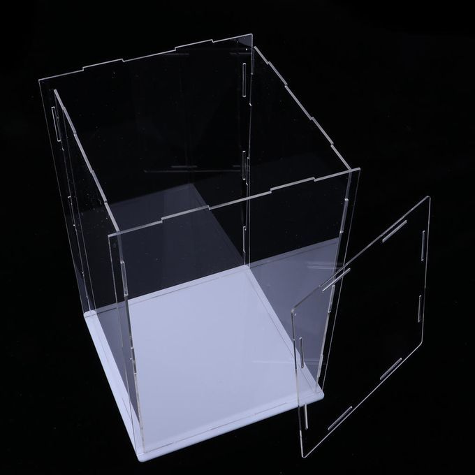 15x15x25cm Acrylic Display Case, Black Gloss Base, Dustproof,