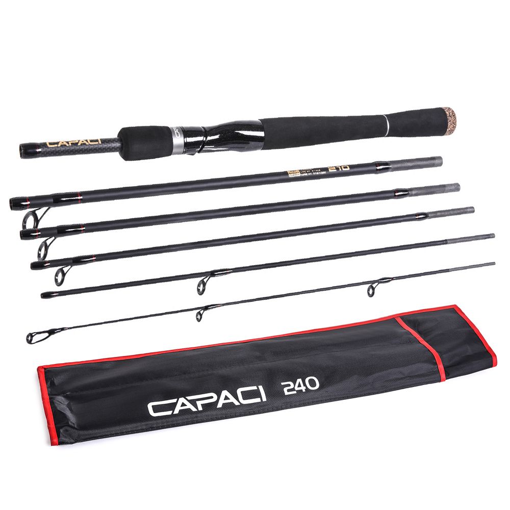 2.1m / 2.4m 6 Sections Carbon Spinning Casting Fishing Rod